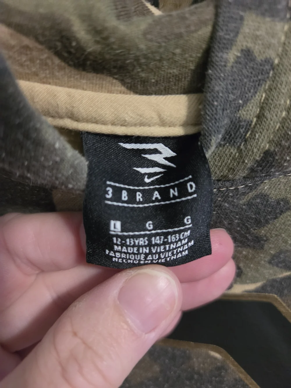 Boys Nike Camo Hooded Pullover - Green, Tan, Black